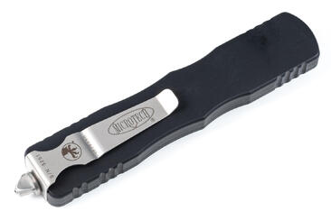 Ніж Microtech Dirac Delta D/E OTF, stonewash клинок, чорне руків'я