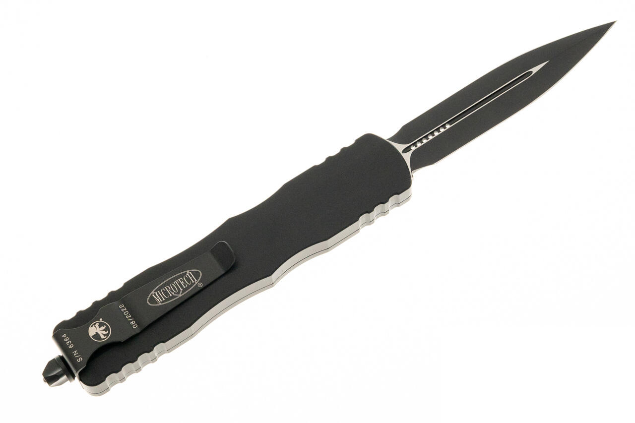 Ніж Microtech Dirac Delta D/E OTF, чорний клинок, чорне руків'я. Фото 2