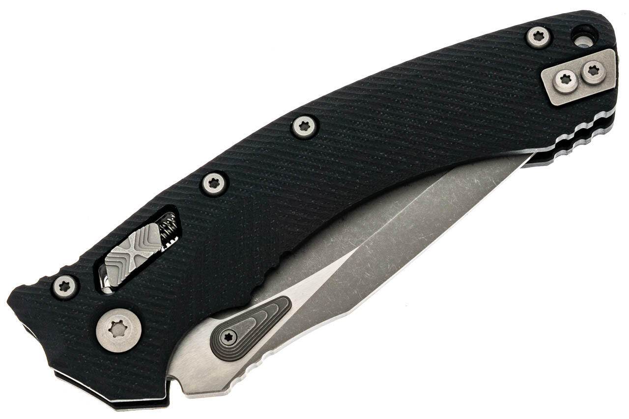 Ніж Microtech Amphibian Ram-Lok, клинок Apoc Fluted, чорне руків'я G10. Фото 3