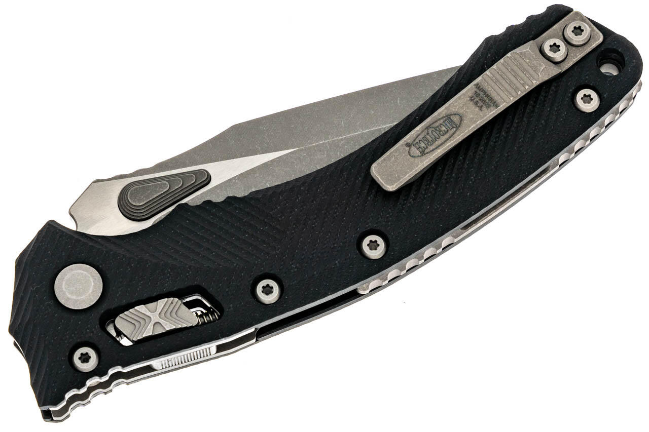 Ніж Microtech Amphibian Ram-Lok, клинок Apoc Fluted, чорне руків'я G10. Фото 4