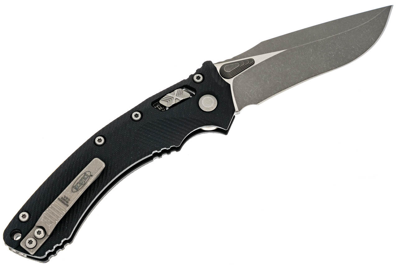 Ніж Microtech Amphibian Ram-Lok, клинок Apoc Fluted, чорне руків'я G10. Фото 2