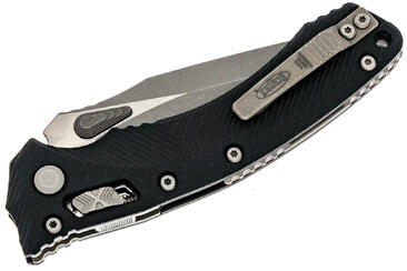 Ніж Microtech Amphibian Ram-Lok, клинок Apoc Fluted, чорне руків'я G10