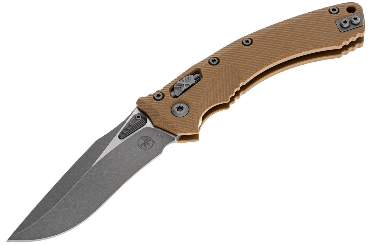 Ніж Microtech Amphibian Ram-Lok, клинок Apoc Fluted,  руків'я tan G10