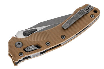 Ніж Microtech Amphibian Ram-Lok, клинок Apoc Fluted,  руків'я tan G10