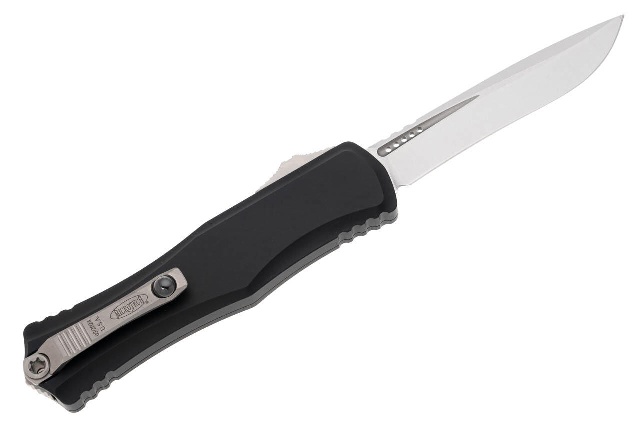 Ніж Microtech Hera II OTF, recurve stonewash, чорний. Фото 2
