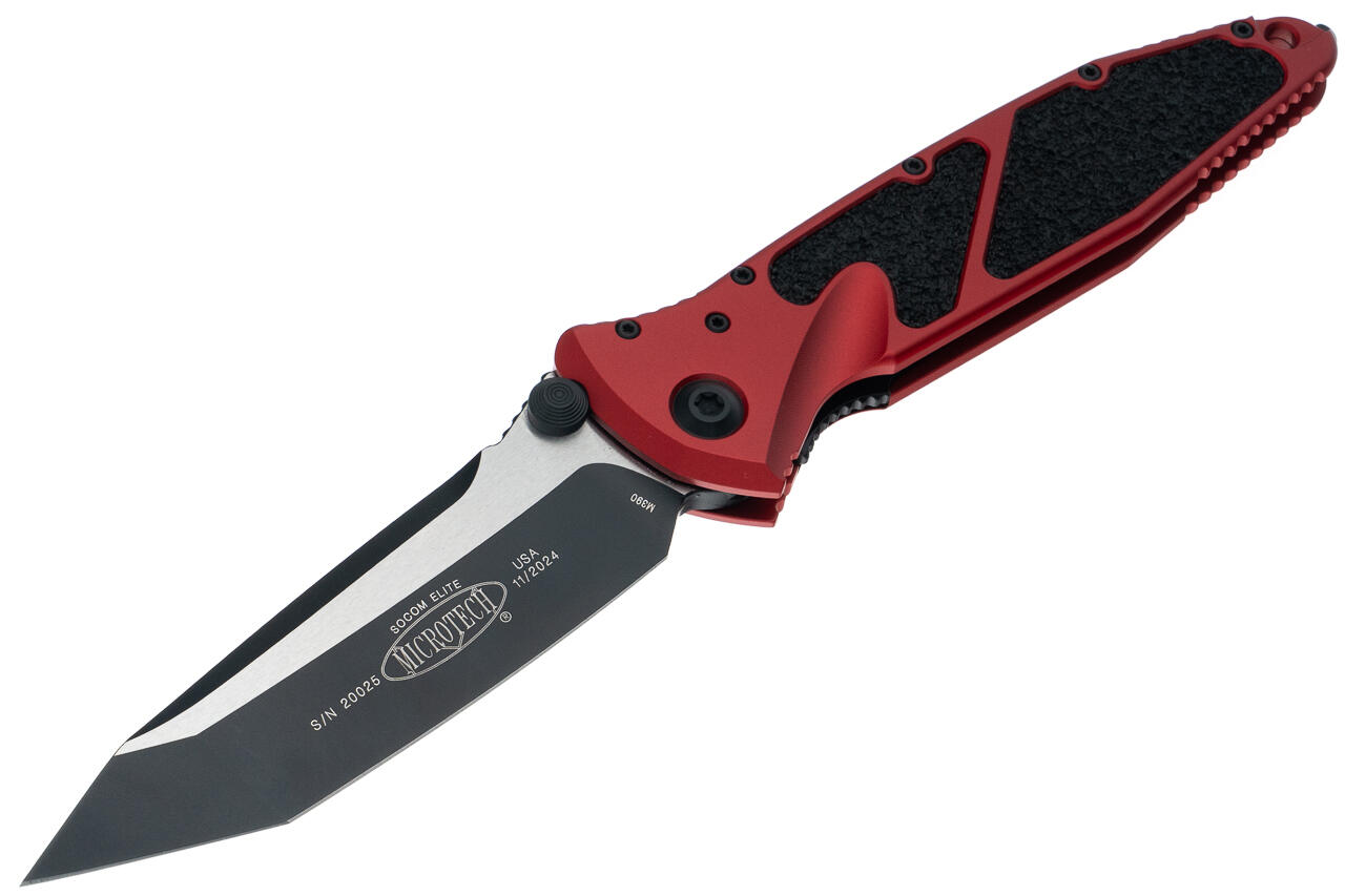 Ніж Microtech Socom Elite T/E-M, tanto, чорний, чорно-червоне руків'я