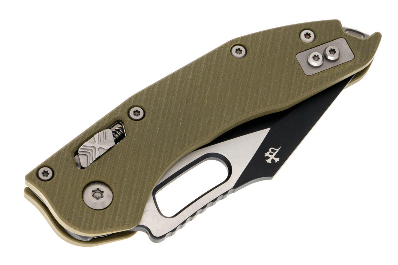 Ніж Microtech Stitch S/E Ram-Lock, fluted, чорний клинок, руків'я G10 G10 OD green. Фото 4