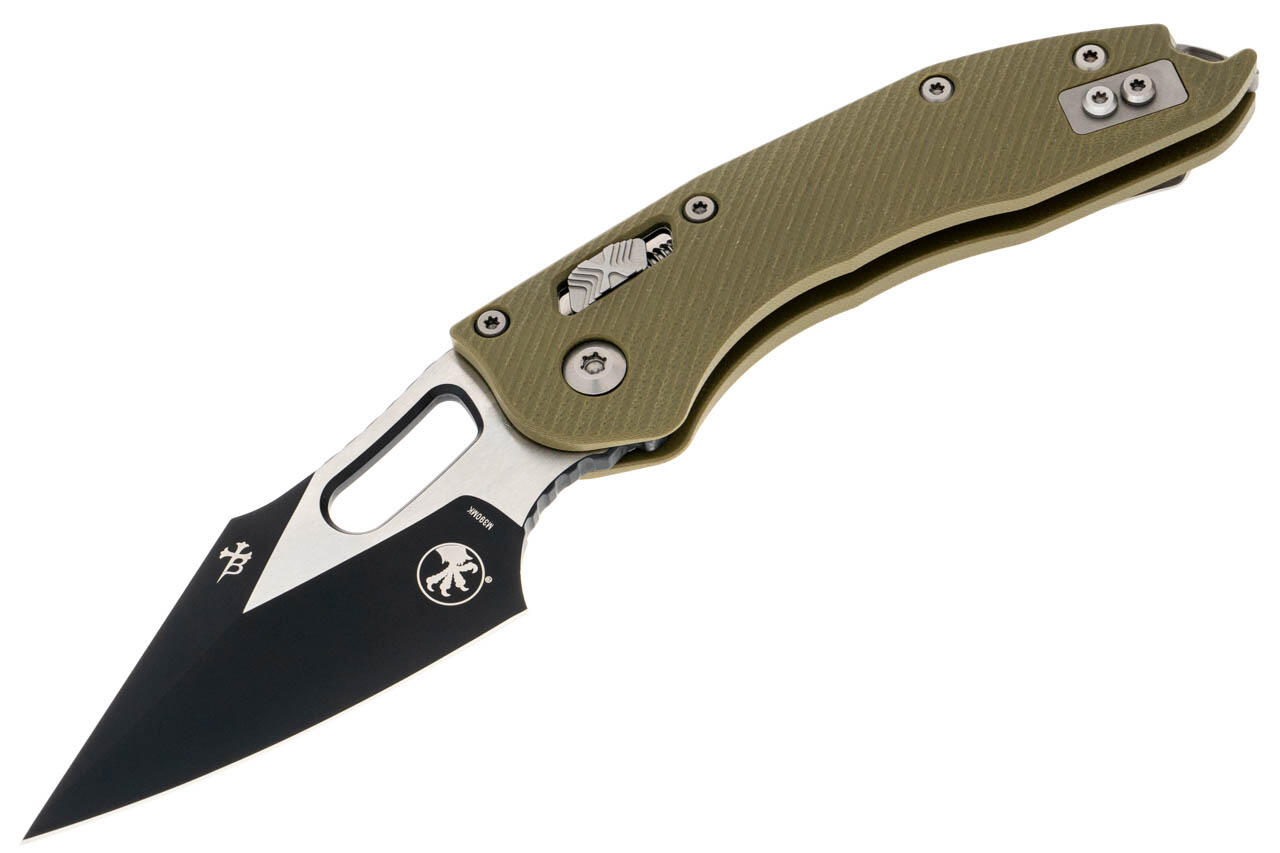 Ніж Microtech Stitch S/E Ram-Lock, fluted, чорний клинок, руків'я G10 G10 OD green