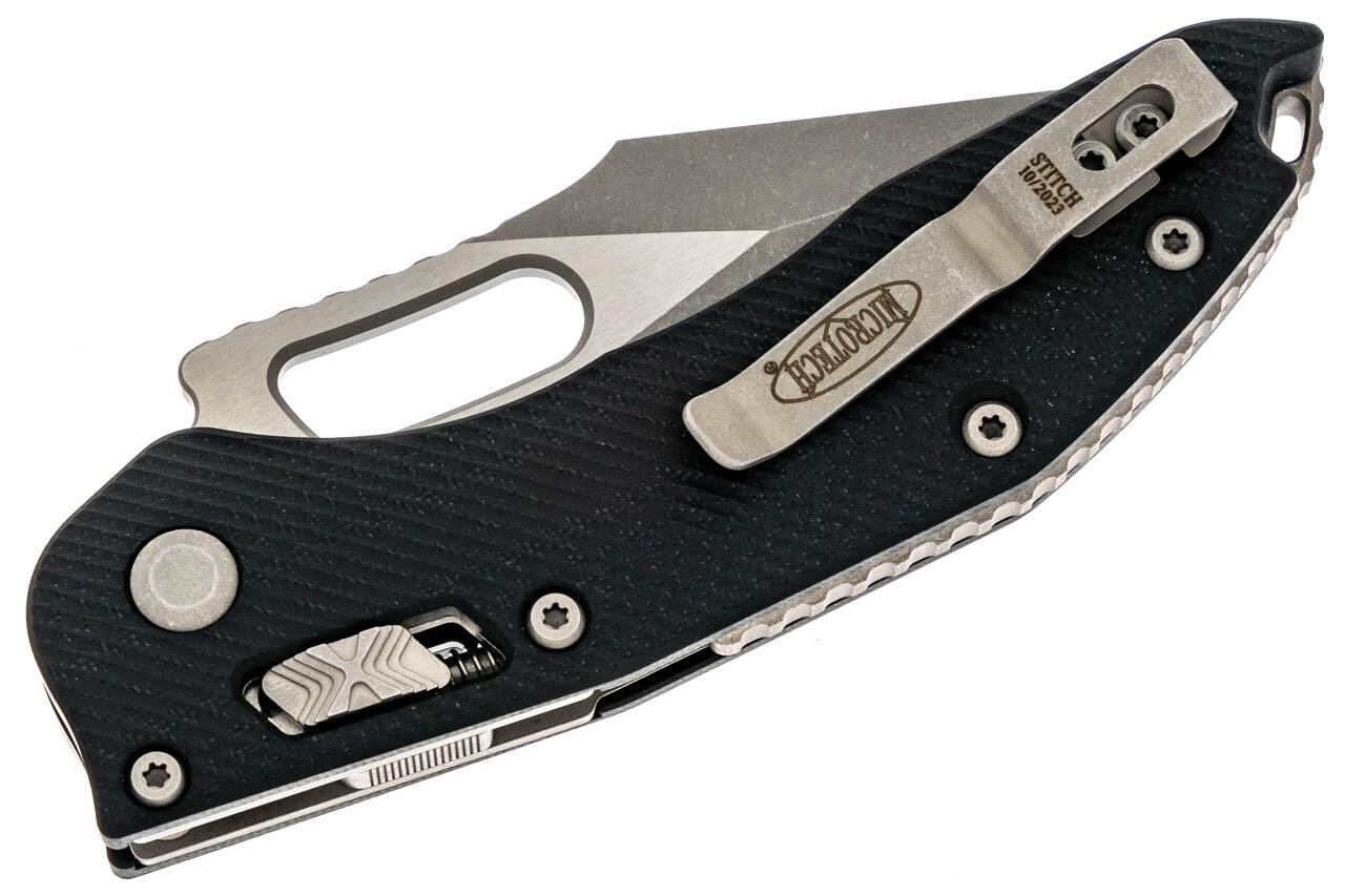 Ніж Microtech Stitch Ram-Lock, fluted, Apoc, чорне руків'я G10. Фото 4