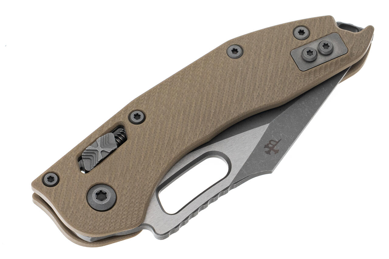 Ніж Microtech Stitch Ram-Lock, fluted, Apoc, руків'я G10 tan. Фото 4