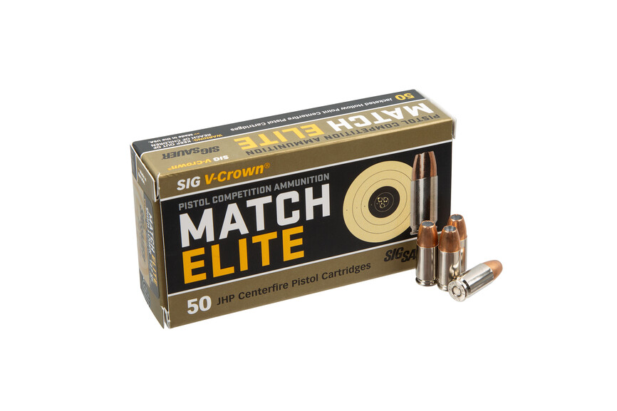 E9MMA3-COMP-50 Патрон нарізний Sig Sauer 9MM Luger 147GR Match Elite Competition JHP, 50 шт./уп.