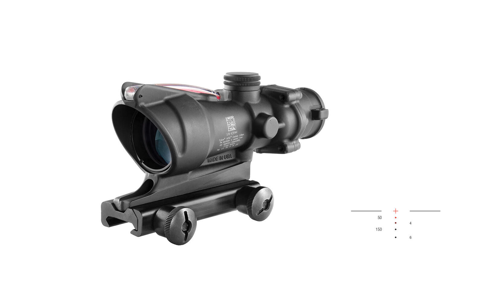 Приціл TRIJICON ACOG 4x32 Dual Illuminated Red Crosshair 300 BLK Merged; TA51