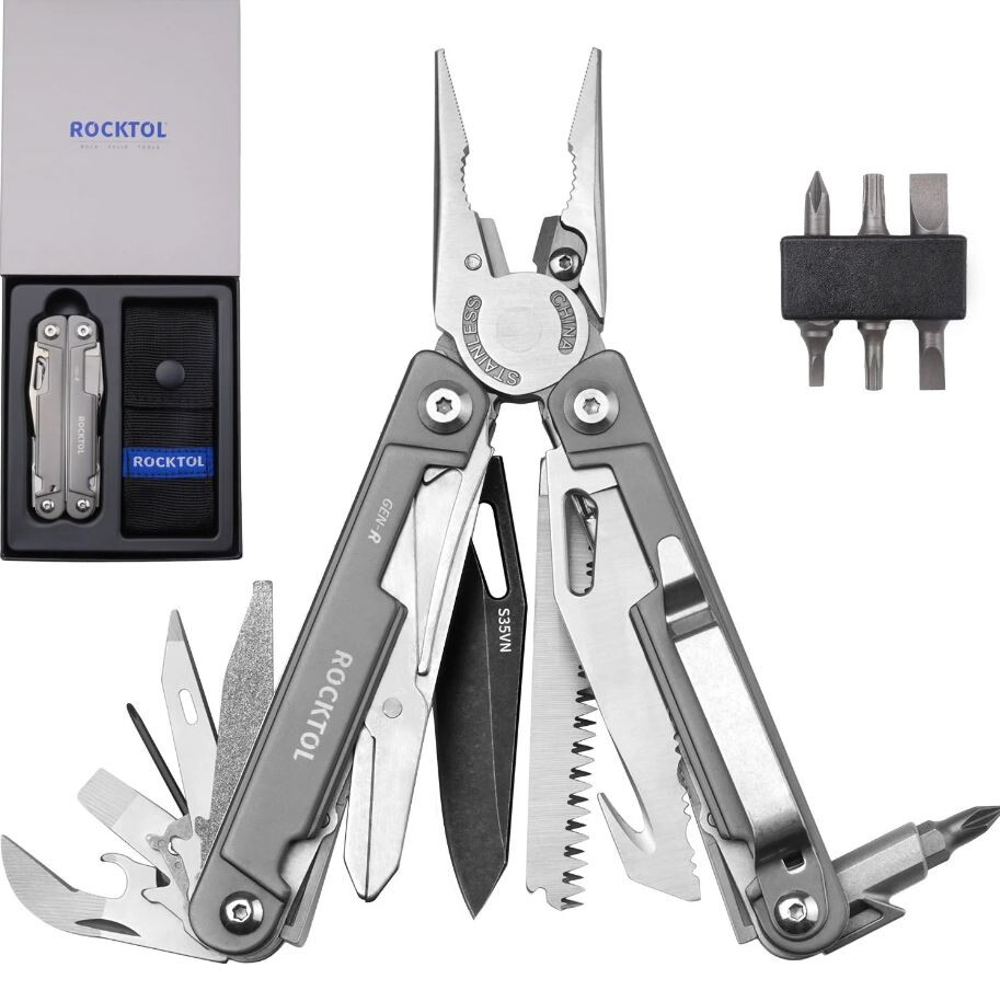 GEN-R (S35VN) Мультитул Rocktol 27-в-1 з титановим покриттям, бітами, нейл.чохлом у подарунковій кор.