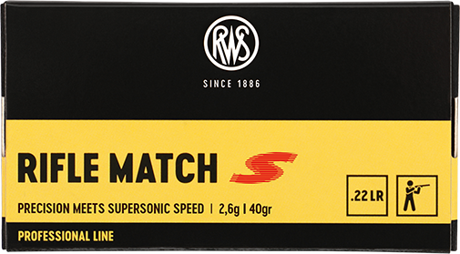 2314372 Патрони нарізні RWS Rifle Match S, кал. 22 LR, 40GR (2,6 г), 345 м/с, 50 шт/уп. Фото 2