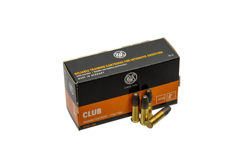 2132885 Патрони нарізні RWS Club, кал. 22 LR, 40GR (2,6 г), 330 м/с, 50 шт/уп.