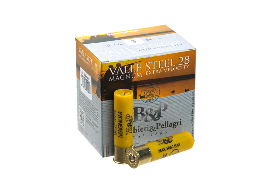Набої мисливські B&P VALLE STEEL MAGNUM (сталевий дріб)  к.20/16/76  №3 25/250шт 28гр