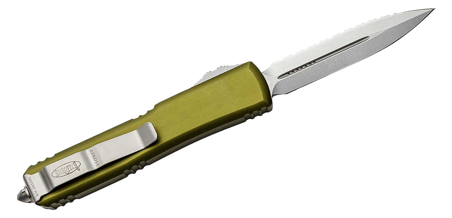 Ніж Microtech Ultratech Gen IV OTF D/E серрейтор Stonewash OD Green. Фото 2
