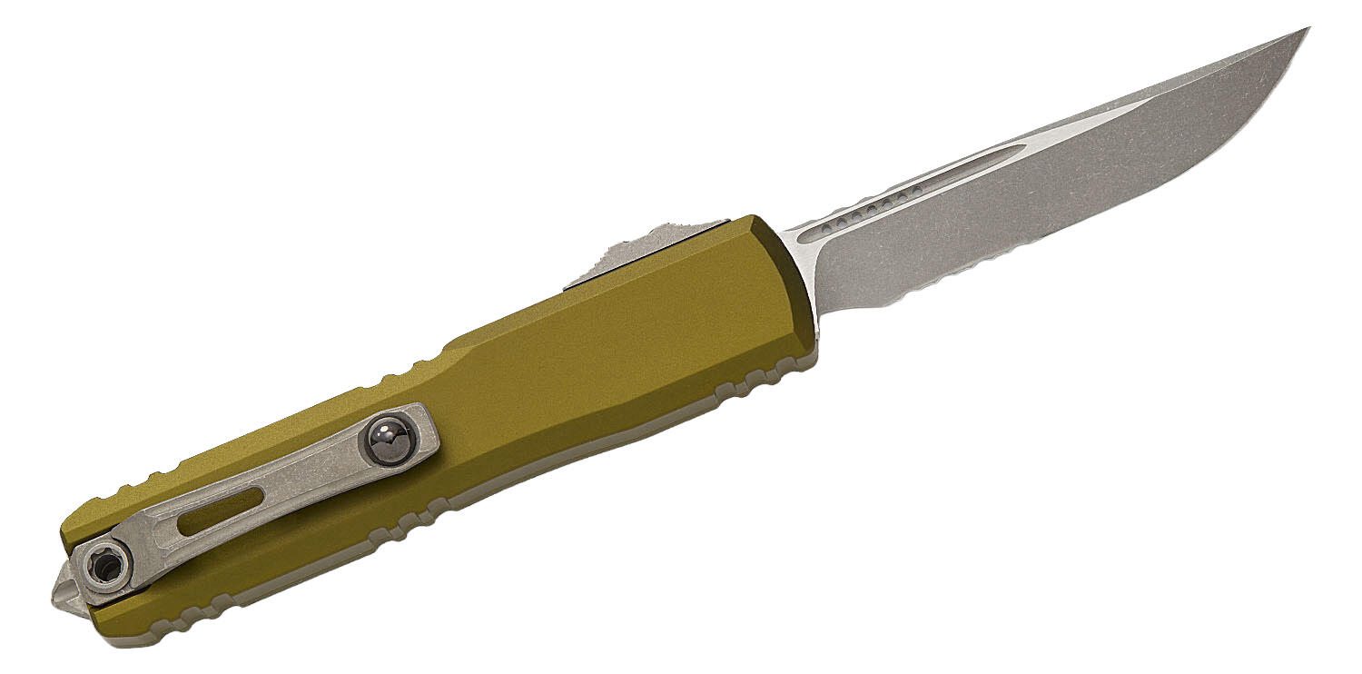 Ніж Microtech Ultratech Gen IV OTF полусеррейтор S/E Apoc OD Green. Фото 2