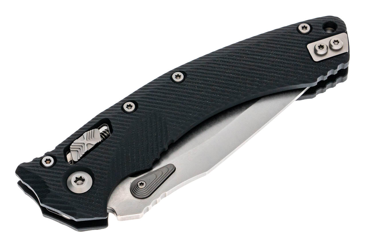 Ніж Microtech Amphibian Ram-Lok, клинок напівсер. Stwsh Fluted, руків'я чорне G10. Фото 4