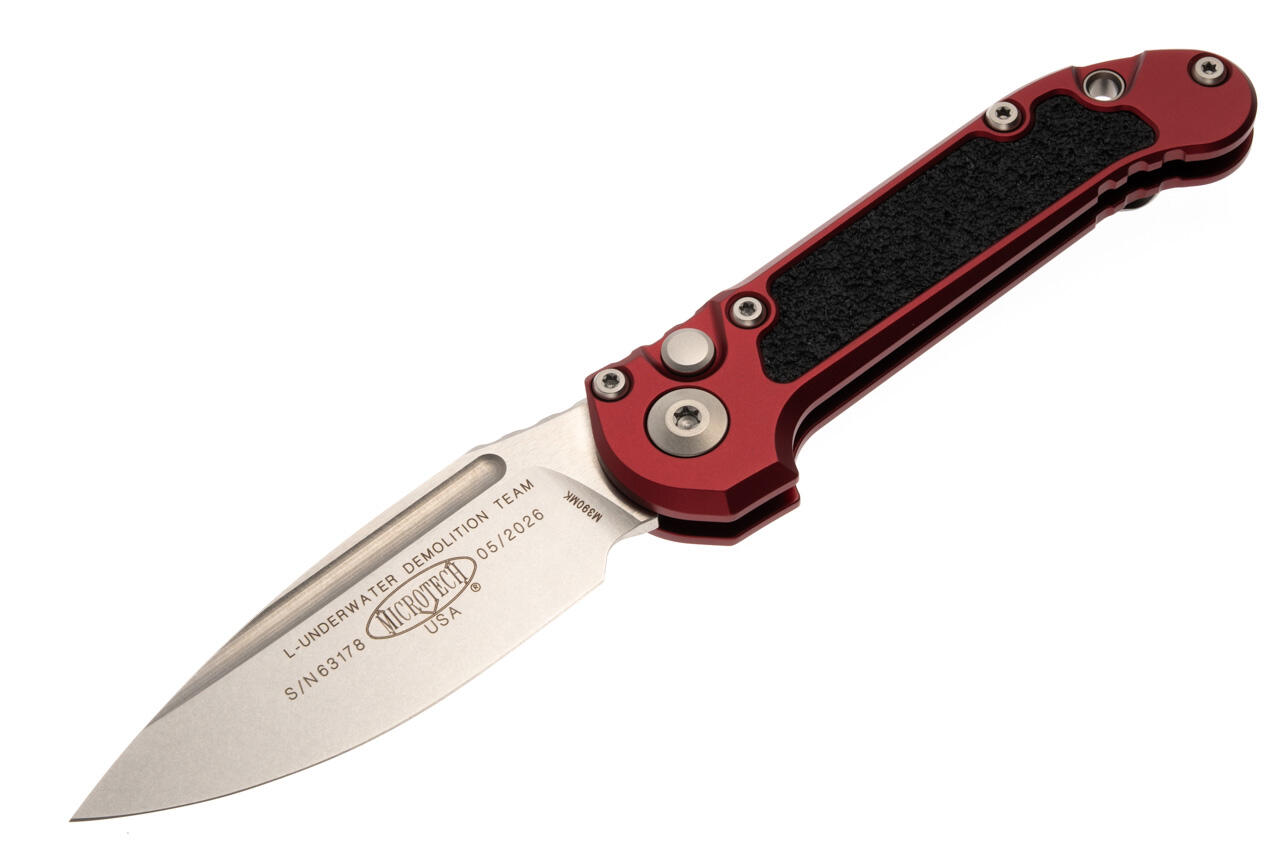 Нож Microtech L.U.D.T. S/E Gen III,  stonewash клинок, руків'я  merlot