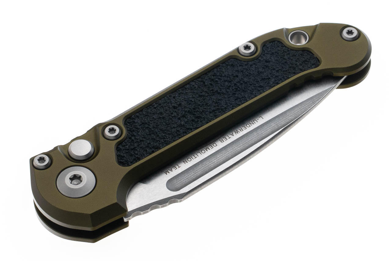 Нож Microtech L.U.D.T. S/E Gen III,  stonewash клинок, руків'я  OD Green. Фото 4